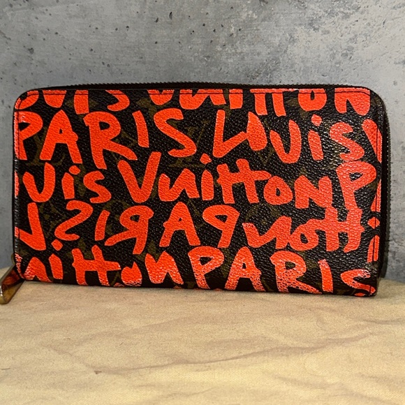 Louis Vuitton monogram neon orange graffiti zippy wallet by Stephen sprouse - Picture 2 of 14